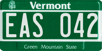 VT license plate EAS042