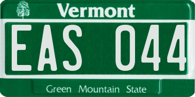 VT license plate EAS044