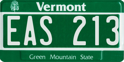 VT license plate EAS213