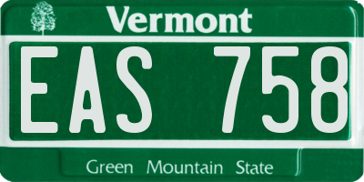 VT license plate EAS758