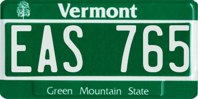VT license plate EAS765