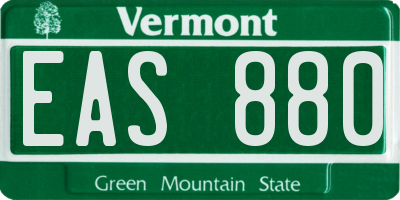 VT license plate EAS880