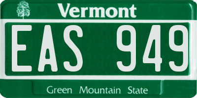 VT license plate EAS949