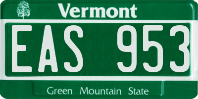 VT license plate EAS953