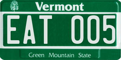 VT license plate EAT005
