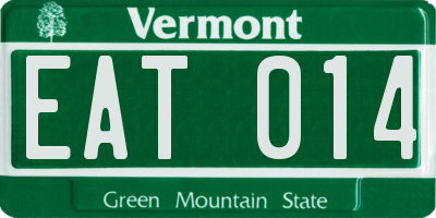 VT license plate EAT014