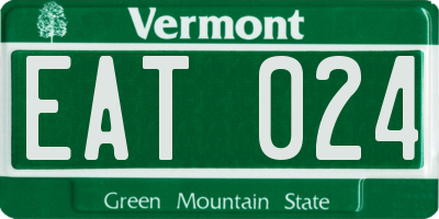 VT license plate EAT024