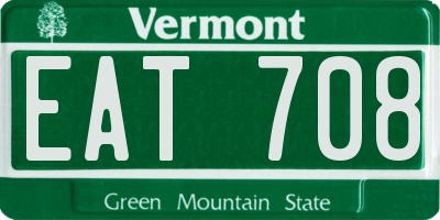 VT license plate EAT708