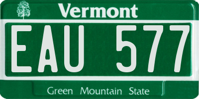 VT license plate EAU577