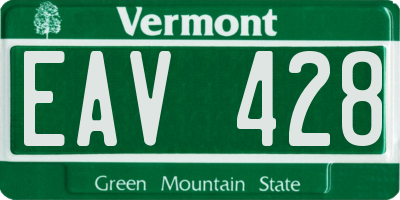 VT license plate EAV428