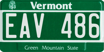 VT license plate EAV486