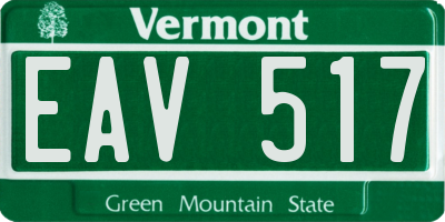 VT license plate EAV517