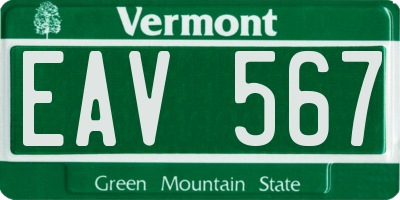 VT license plate EAV567