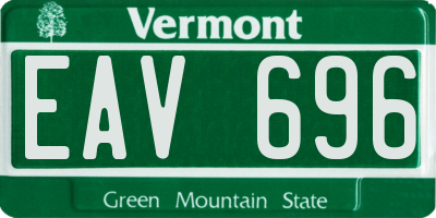 VT license plate EAV696