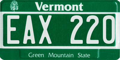 VT license plate EAX220
