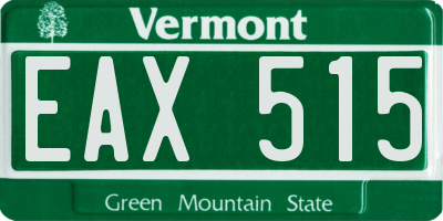 VT license plate EAX515