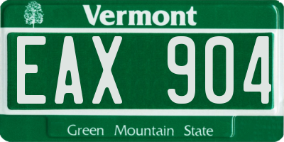 VT license plate EAX904