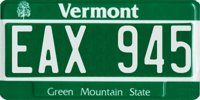 VT license plate EAX945