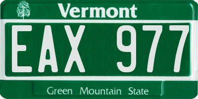 VT license plate EAX977