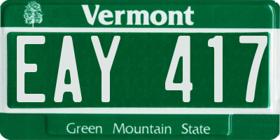 VT license plate EAY417