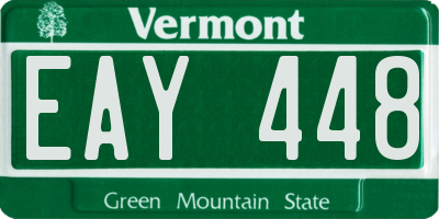 VT license plate EAY448