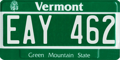VT license plate EAY462
