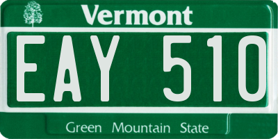 VT license plate EAY510