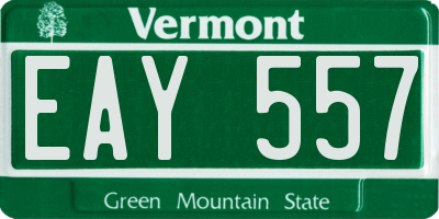 VT license plate EAY557