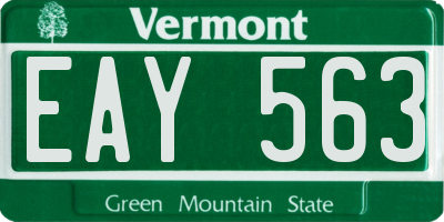 VT license plate EAY563