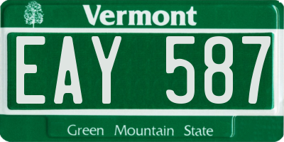 VT license plate EAY587