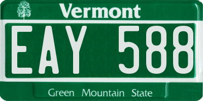 VT license plate EAY588