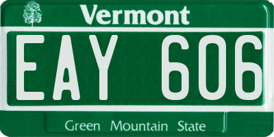 VT license plate EAY606