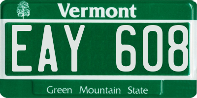 VT license plate EAY608