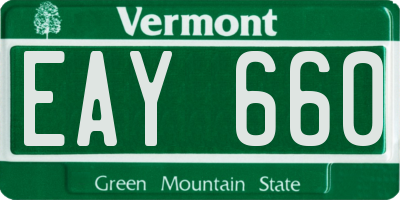 VT license plate EAY660