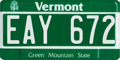 VT license plate EAY672