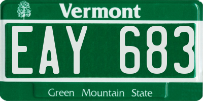 VT license plate EAY683