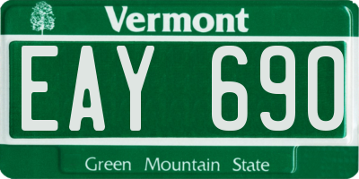 VT license plate EAY690