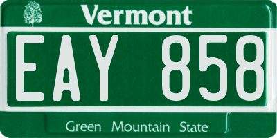 VT license plate EAY858