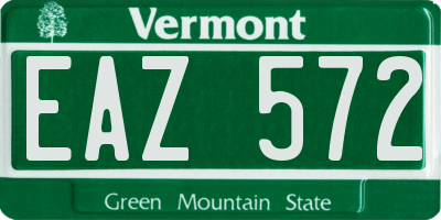 VT license plate EAZ572