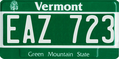 VT license plate EAZ723