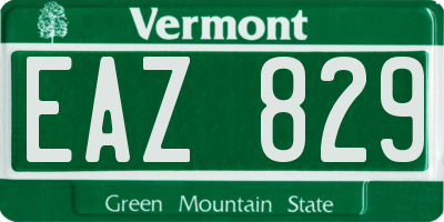 VT license plate EAZ829