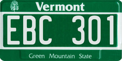 VT license plate EBC301