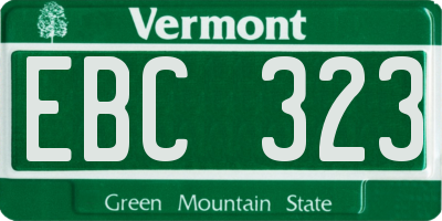 VT license plate EBC323