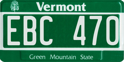 VT license plate EBC470
