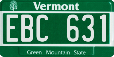 VT license plate EBC631