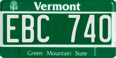 VT license plate EBC740