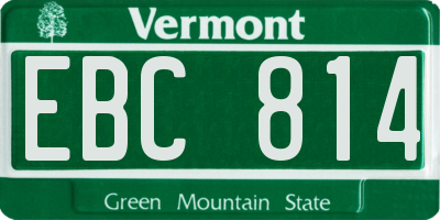 VT license plate EBC814