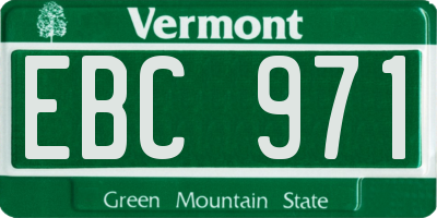VT license plate EBC971