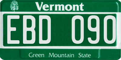VT license plate EBD090