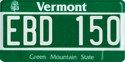 VT license plate EBD150